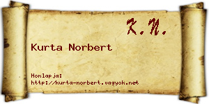 Kurta Norbert névjegykártya